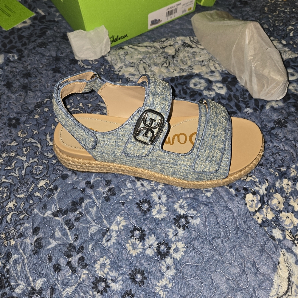 Sam Edelman Arlo Blue Denim Sandals